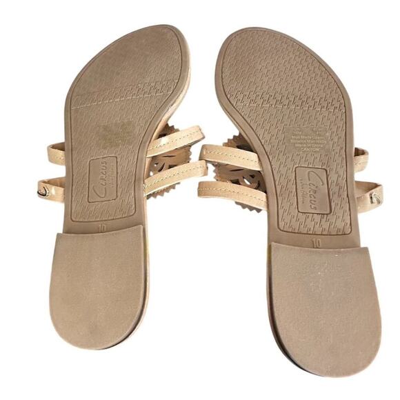 Circus by Sam Edelman Women's Thong faux Patent leather Sandals Brown Size 10 - Picture 7 of 9